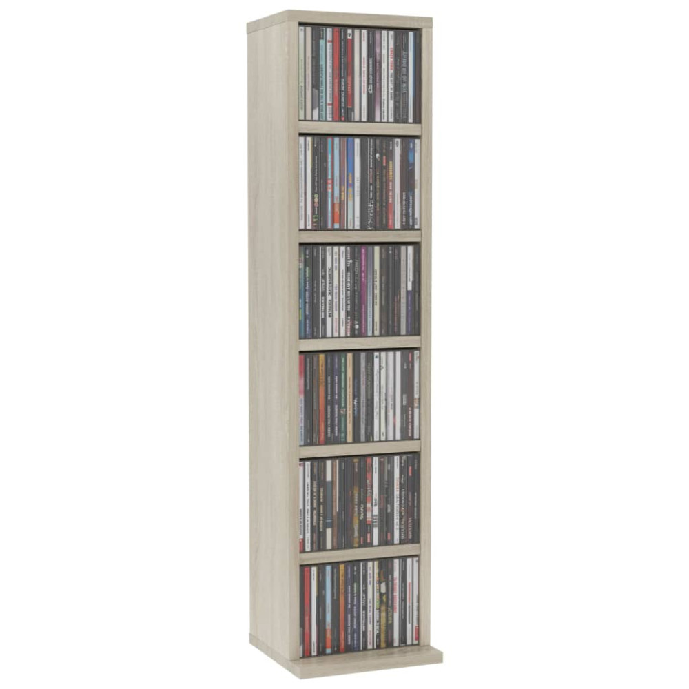 Produktbild för CD-hylla sonoma-ek 21x20x88 cm konstruerat trä