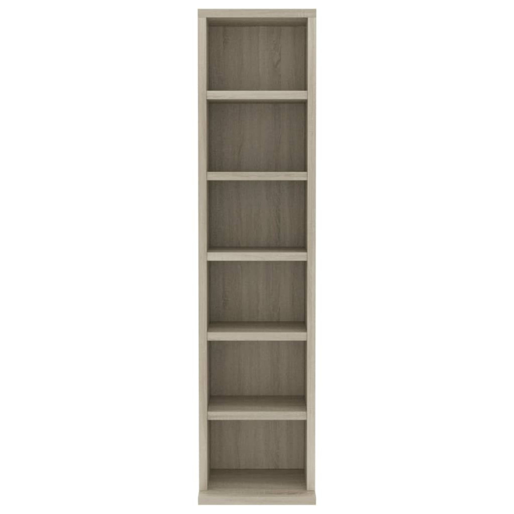 Produktbild för CD-hylla sonoma-ek 21x20x88 cm konstruerat trä
