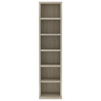 Produktbild för CD-hylla sonoma-ek 21x20x88 cm konstruerat trä