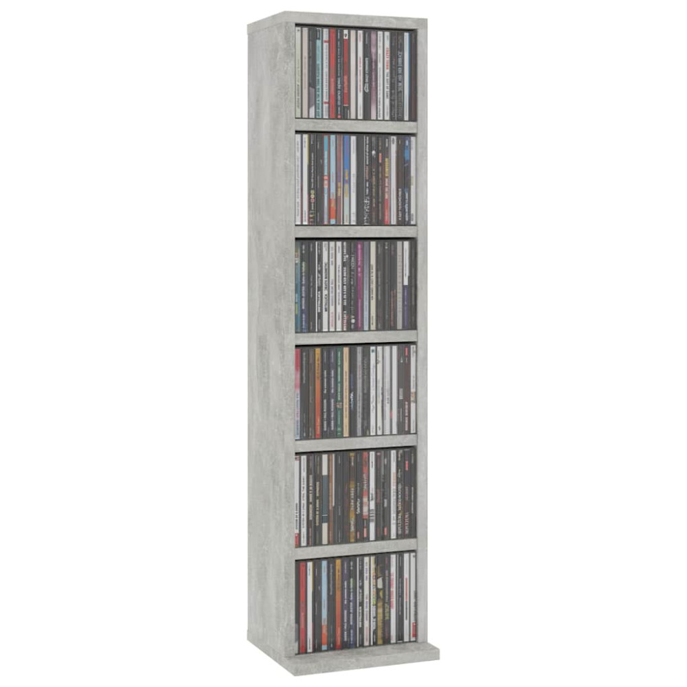 Produktbild för CD-hylla betonggrå 21x20x88 cm konstruerat trä