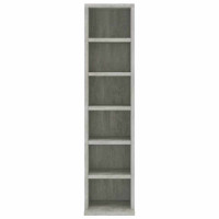 Produktbild för CD-hylla betonggrå 21x20x88 cm konstruerat trä