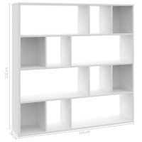 Miniatyr av produktbild för Rumsavdelare/bokhylla vit 110x24x110 cm konstruerat trä