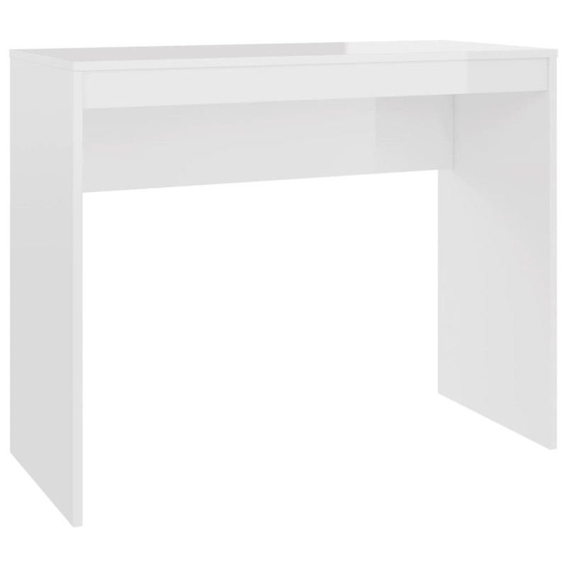 Produktbild för Skrivbord vit högglans 90x40x72 cm konstruerat trä