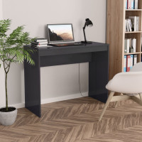 Produktbild för Skrivbord grå högglans 90x40x72 cm konstruerat trä
