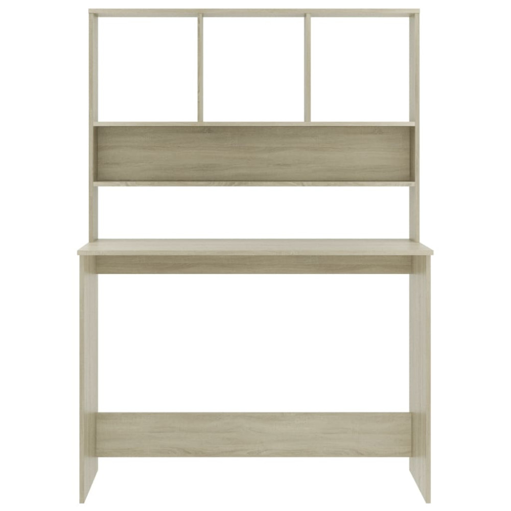 Produktbild för Skrivbord med hyllor sonoma-ek 110x45x157 cm konstruerat trä