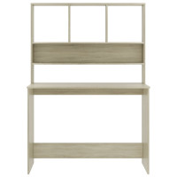 Produktbild för Skrivbord med hyllor sonoma-ek 110x45x157 cm konstruerat trä