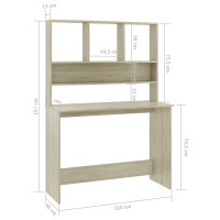 Produktbild för Skrivbord med hyllor sonoma-ek 110x45x157 cm konstruerat trä