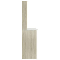 Produktbild för Skrivbord med hyllor vit och sonoma-ek 110x45x157 cm spånskiva