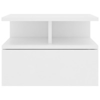 Miniatyr av produktbild för Svävande sängbord vit 40x31x27 cm konstruerat trä