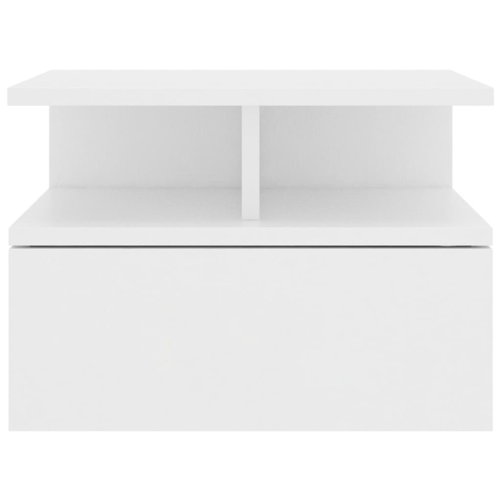 Produktbild för Svävande sängbord 2 st vit 40x31x27 cm konstruerat trä