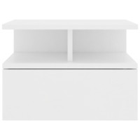 Produktbild för Svävande sängbord 2 st vit 40x31x27 cm konstruerat trä