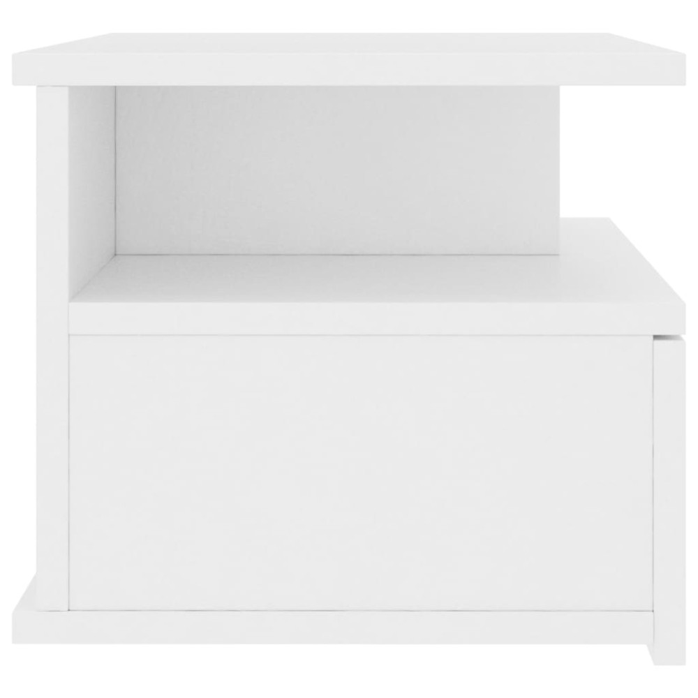 Produktbild för Svävande sängbord 2 st vit 40x31x27 cm konstruerat trä
