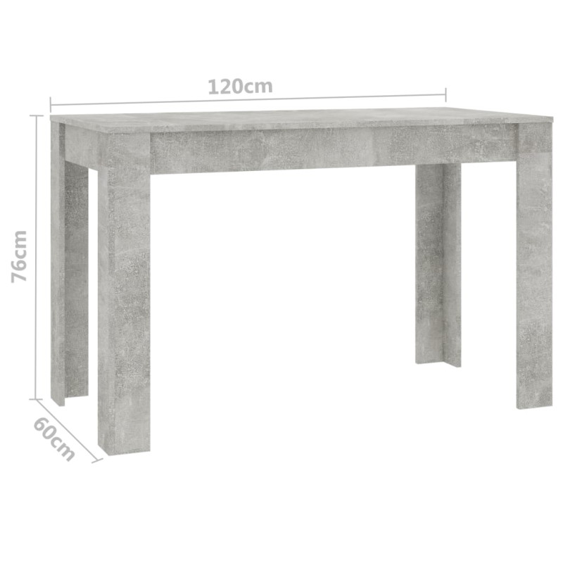 Produktbild för Matbord betonggrå 120x60x76 cm spånskiva