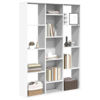 Produktbild för Rumsavdelare/bokhylla vit 100x24x140 cm konstruerat trä