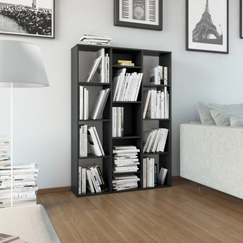 Produktbild för Rumsavdelare/bokhylla svart 100x24x140 cm konstruerat trä