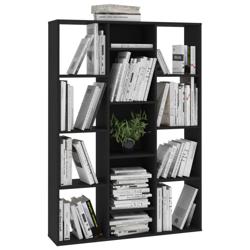 Produktbild för Rumsavdelare/bokhylla svart 100x24x140 cm konstruerat trä
