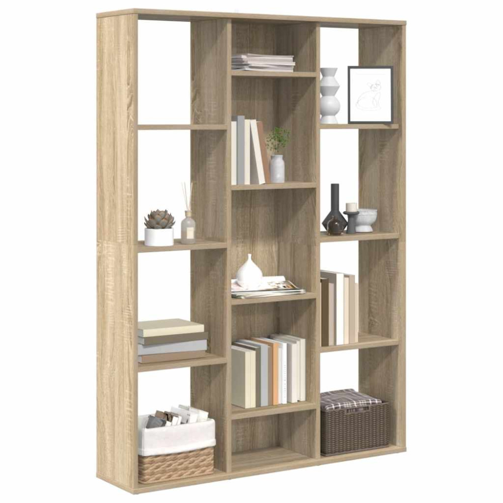 Produktbild för Rumsavdelare/bokhylla sonoma-ek 100x24x140 cm konstruerat trä