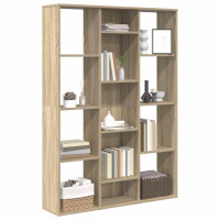 Produktbild för Rumsavdelare/bokhylla sonoma-ek 100x24x140 cm konstruerat trä