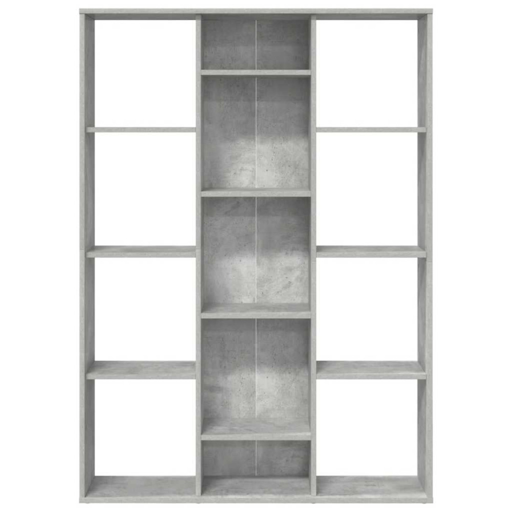 Produktbild för Rumsavdelare/bokhylla betonggrå 100x24x140 cm konstruerat trä