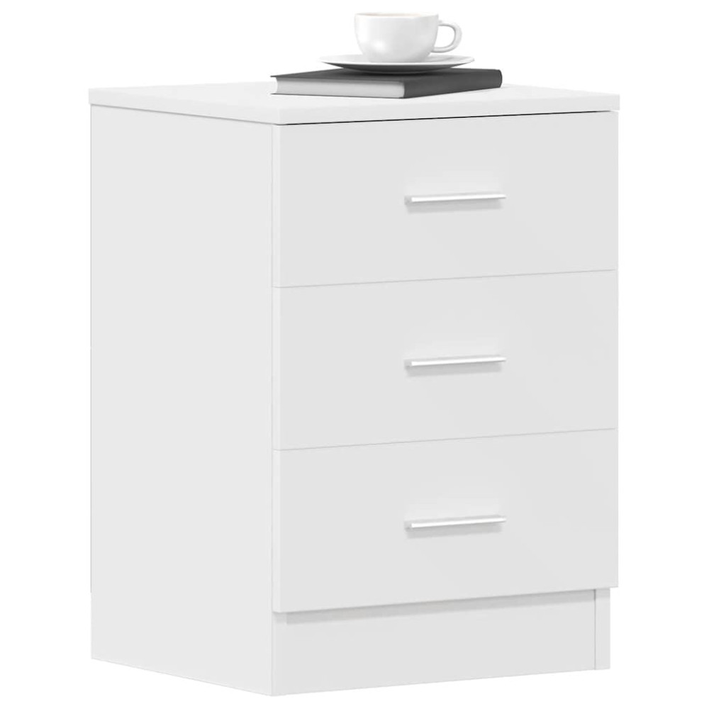 Produktbild för Sängbord 2 st vit 38x35x56 cm konstruerat trä