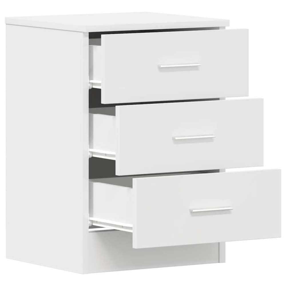 Produktbild för Sängbord 2 st vit 38x35x56 cm konstruerat trä