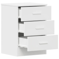 Produktbild för Sängbord 2 st vit 38x35x56 cm konstruerat trä