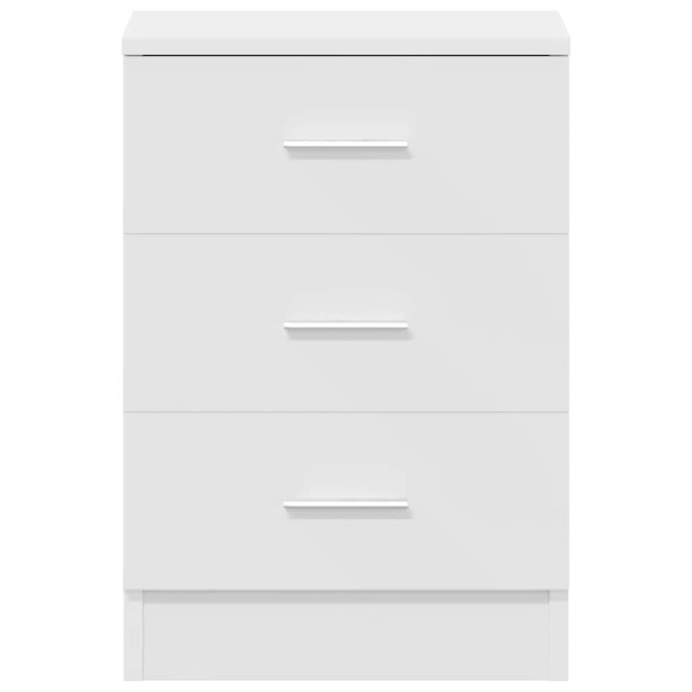 Produktbild för Sängbord 2 st vit 38x35x56 cm konstruerat trä