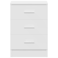 Produktbild för Sängbord 2 st vit 38x35x56 cm konstruerat trä