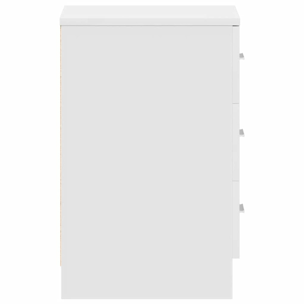 Produktbild för Sängbord 2 st vit 38x35x56 cm konstruerat trä
