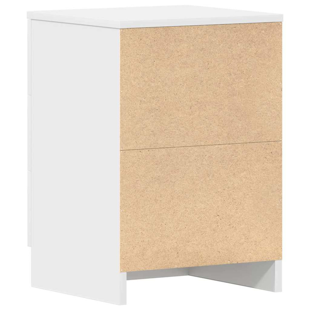 Produktbild för Sängbord 2 st vit 38x35x56 cm konstruerat trä