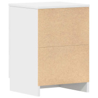 Produktbild för Sängbord 2 st vit 38x35x56 cm konstruerat trä
