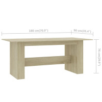 Produktbild för Matbord sonoma-ek 180x90x76 cm konstruerat trä