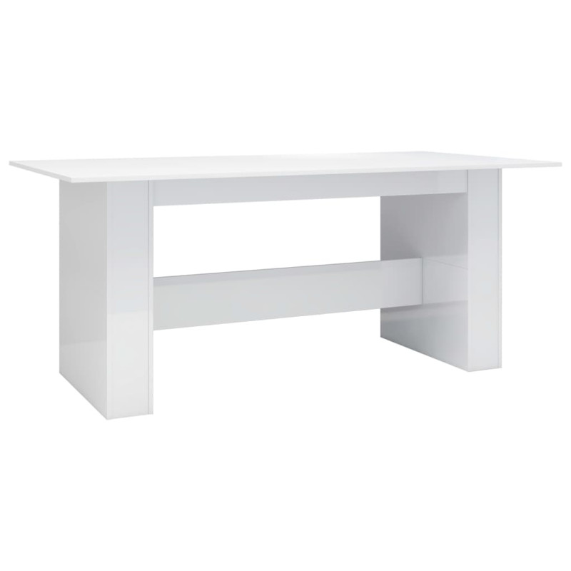 Produktbild för Matbord vit högglans 180x90x76 cm spånskiva
