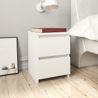 Miniatyr av produktbild för Sängbord 2 st vit 30x30x40 cm konstruerat trä