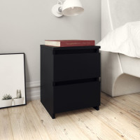 Produktbild för Sängbord 2 st svart 30x30x40 cm konstruerat trä