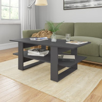 Produktbild för Soffbord grå 110x55x42 cm konstruerat trä