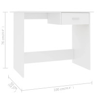 Miniatyr av produktbild för Skrivbord vit 100x50x76 cm konstruerat trä