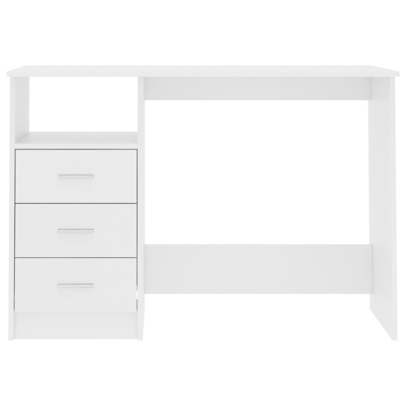 Produktbild för Skrivbord med lådor vit 110x50x76 cm spånskiva