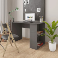 Produktbild för Skrivbord grå högglans 110x60x73 cm konstruerat trä