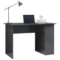 Produktbild för Skrivbord grå högglans 110x60x73 cm konstruerat trä