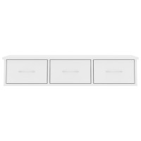 Miniatyr av produktbild för Väggmonterade lådor vit 88x26x18,5 cm spånskiva