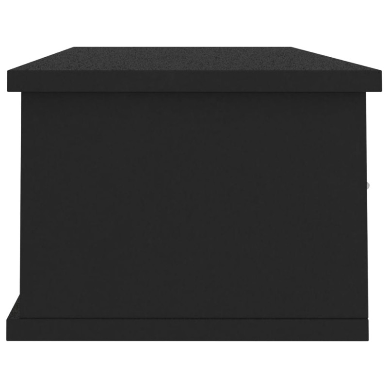 Produktbild för Väggmonterade lådor svart 88x26x18,5 cm spånskiva