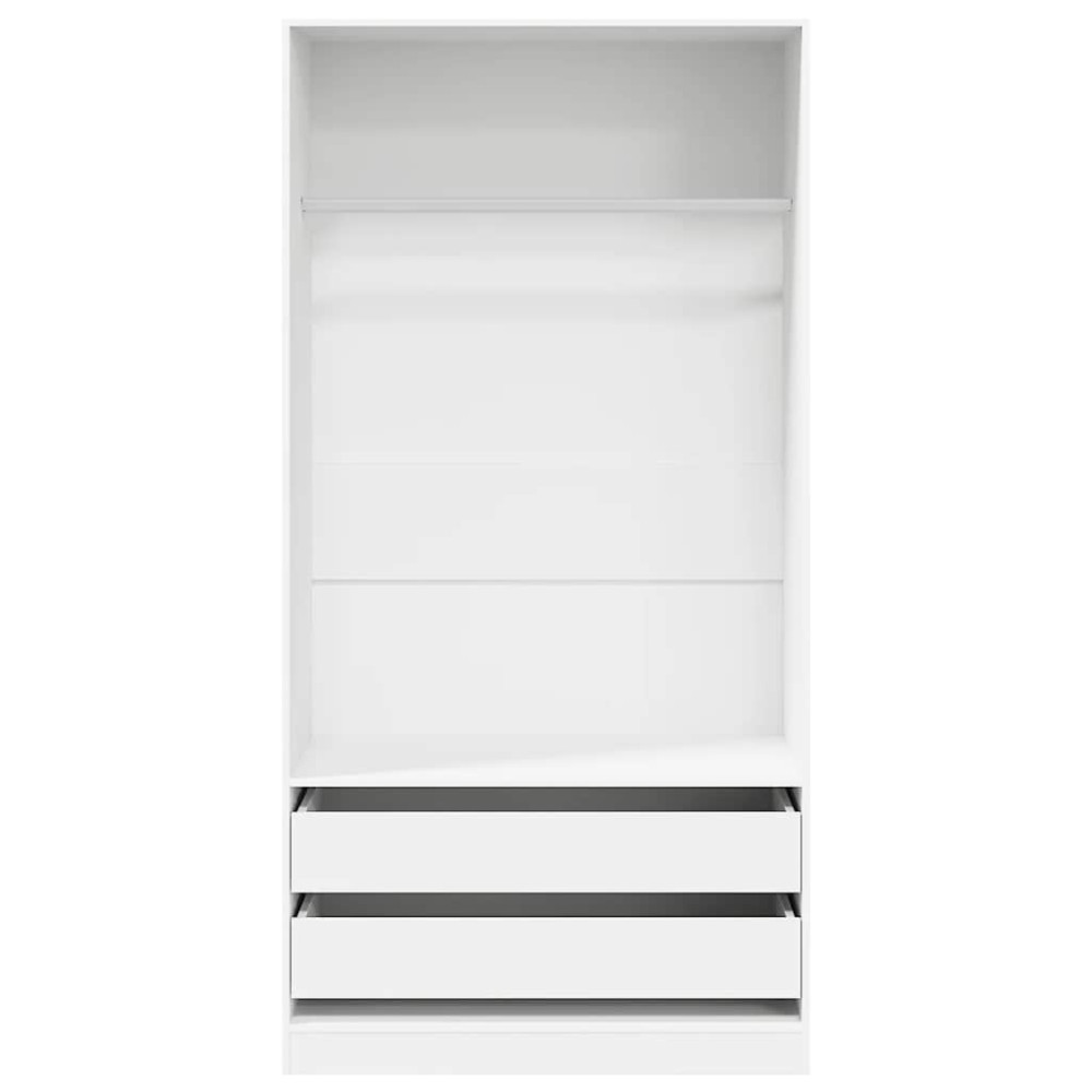 Produktbild för Garderob vit 100x50x200 cm konstruerat trä