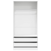 Produktbild för Garderob vit 100x50x200 cm konstruerat trä