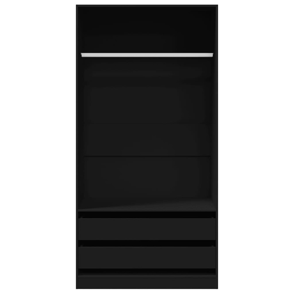 Produktbild för Garderob svart 100x50x200 cm konstruerat trä