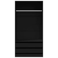 Produktbild för Garderob svart 100x50x200 cm konstruerat trä