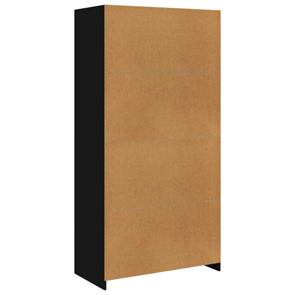 Produktbild för Garderob svart 100x50x200 cm konstruerat trä