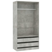 Produktbild för Garderob betonggrå 100x50x200 cm konstruerat trä