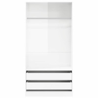 Produktbild för Garderob högglans vit 100x50x200 cm konstruerat trä