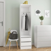 Miniatyr av produktbild för Garderob med lådor vit 50x50x200 cm konstruerat trä